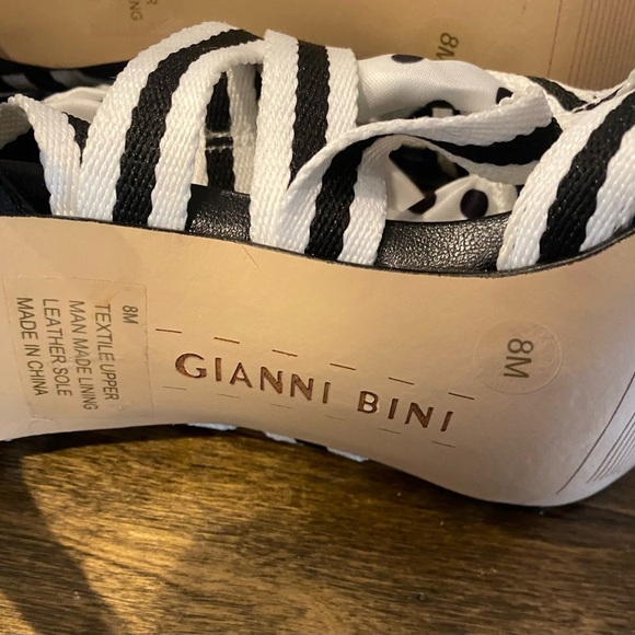 Gianni Bini Black Abrianna Gingham Lace Up Sandals 3.93” heels Size 8 NEW - Picture 6 of 9